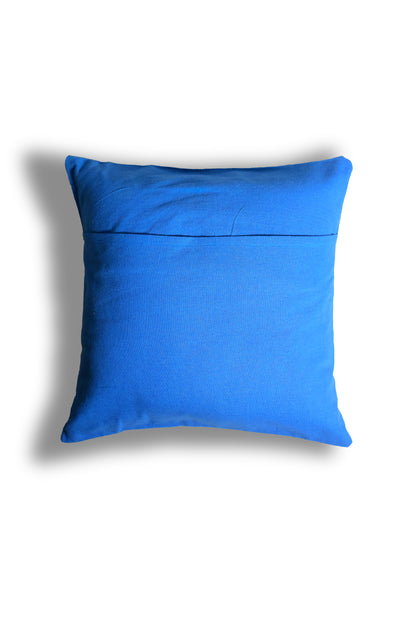 Handmade Applique Patchwork Cushion Cover (16 x 16), Blue