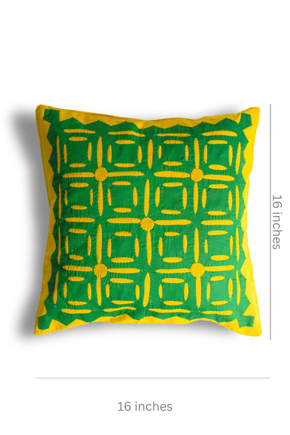 Handmade Cushion Cover , Applique Patchwork , Set Of 5 Piece, (16x16)