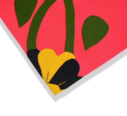 Floral Applique Patchwork Bedsheet Set, King Size Double Bed 90 x 100 Inches, Red with 2 Pillow Covers