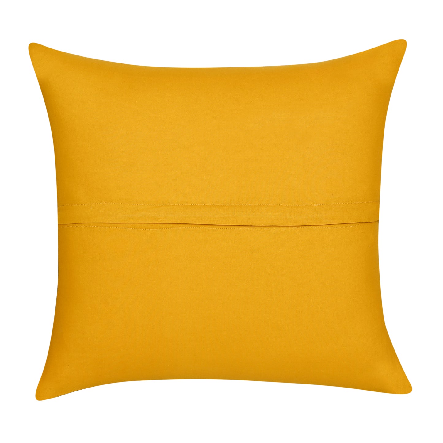 Handmade Cushion Cover Applique Patchwork, Set Of 5 Piece , (16X16), Mustard