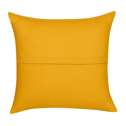 Handmade Cushion Cover Applique Patchwork, Set Of 5 Piece , (16X16), Mustard