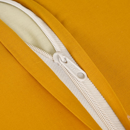 Handmade Cushion Cover Applique Patchwork, Set Of 5 Piece , (16X16), Mustard